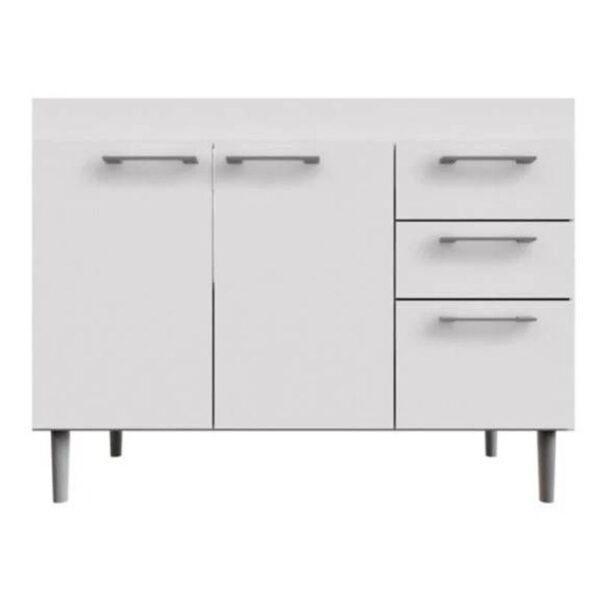 BALCAO P/ PIA COZINHA PRATIKA EASY 1,20MT BRANCO REAL METAIS