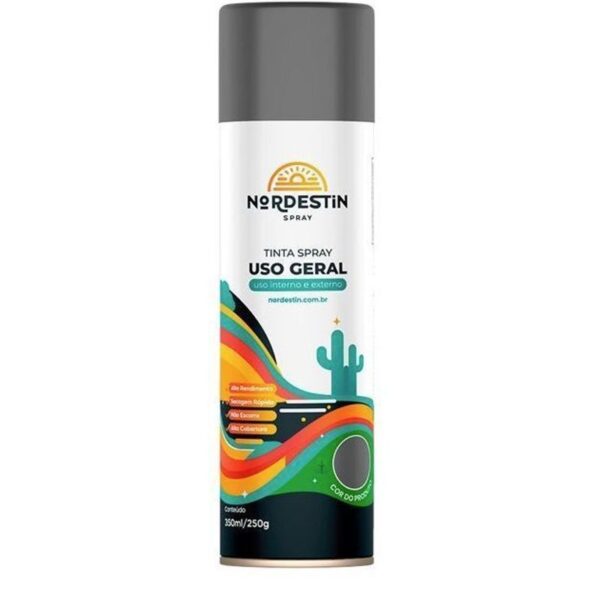 TINTA SPRAY USO GERAL CINZA CLARO 350ML NORDESTIN
