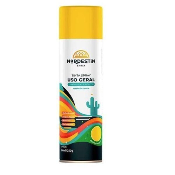 TINTA SPRAY USO GERAL AMARELO 350ML NORDESTIN