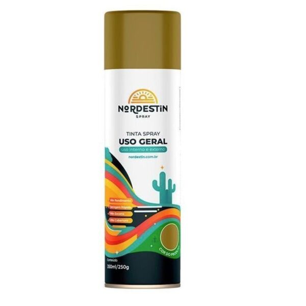 TINTA SPRAY USO GERAL DOURADO  350ML NORDESTIN