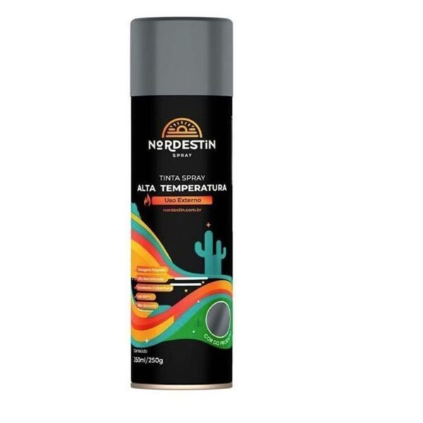 TINTA SPRAY ALTA TEMPERATURA ALUMINIO  350ML NORDESTIN
