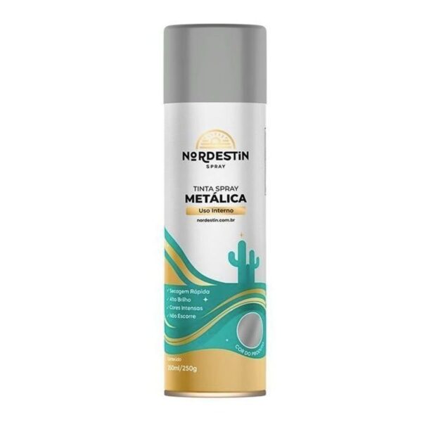 TINTA SPRAY METALICO PRATA 350ML NORDESTIN