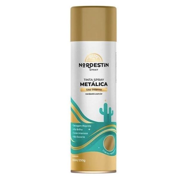 TINTA SPRAY METALICO DOURADO 350ML NORDESTIN