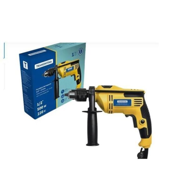 FURADEIRA DE IMPACTOR C/ REVERSAO DE ROTACAO 500W 200V 1/2 TRAMONTINA