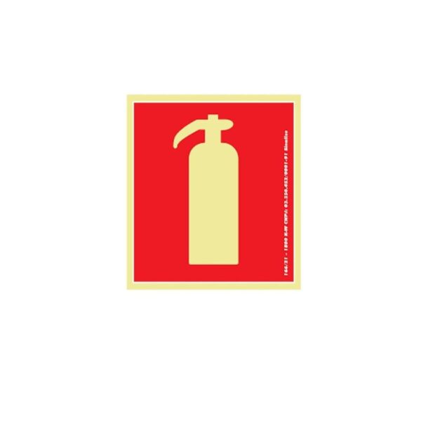PLACA FOTOLUMI PVC 15X15CM EXTINTOR DE INCENDIO SINALIZE