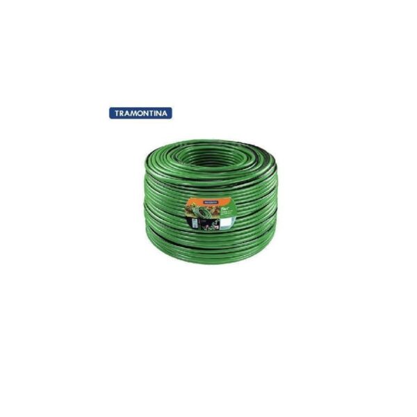 MANGUEIRA P/ JARDIM FLEX 1/2 VERDE C/ FAIXA PRETA PVC 200MTRAMONTINA