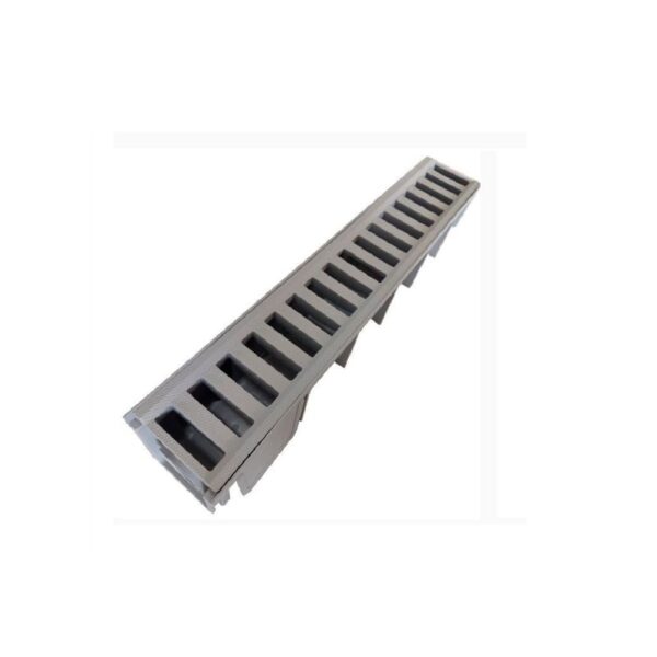 CONJUNTO DE GRELHA 9X50 CALHA PLASTICA SAIDA LATERAL CINZA LGMAIS