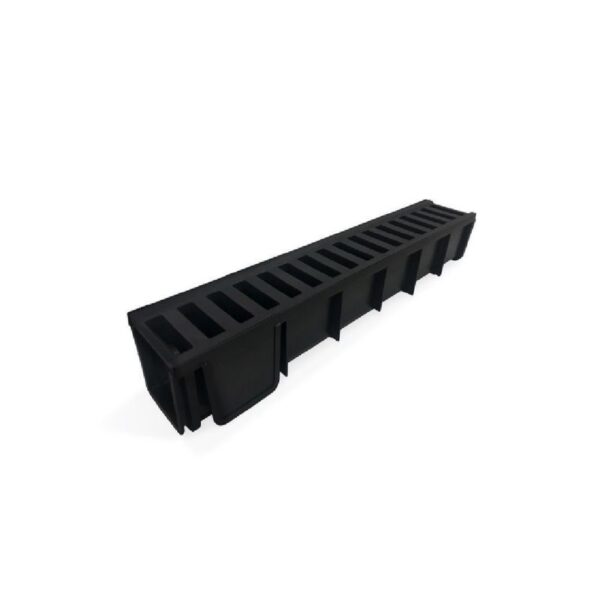 CONJUNTO DE GRELHA 9X50 CALHA PLASTICA SAIDA LATERAL PRETO LGMAIS