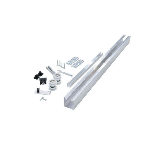 KIT PORTA CORRER/EMBUTIR 2 ROLDANAS 40KG 1,60M NAT NOVO HORIZONTE