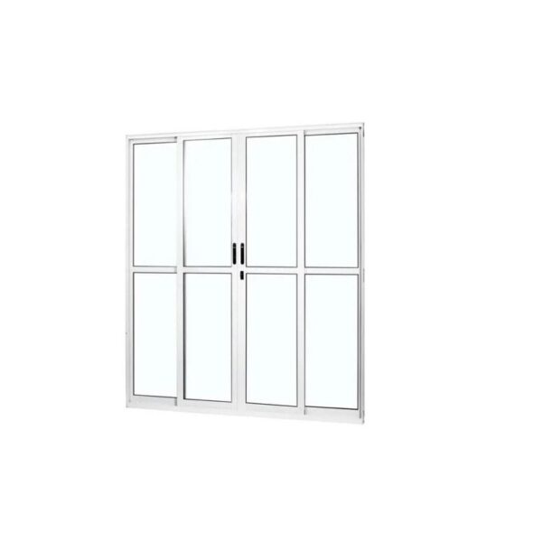 PORTA DE CORRER SOLIDA 4 FOLHAS VIDRO LISO 210X160 BRANCO MGM