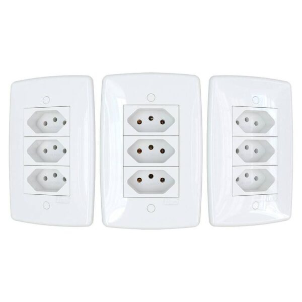 CONJUNTO 3 TOMADA 4X2 2P+T 10A FINESSE BCO B.LUX