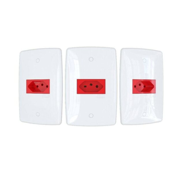CONJUNTO 1 TOMADA 4X2 2P+T 20A HORIZONTAL FINESSE VERM B.LUX