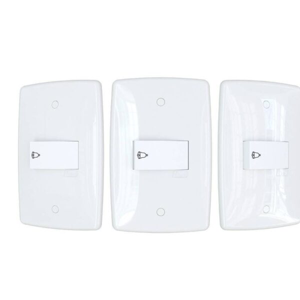 CONJUNTO INTERRUPTOR PULSADOR C/ PLACA HORIZ. FINESSE BCO B.LUX