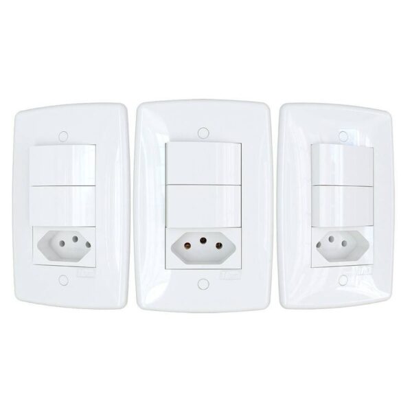 CONJUNTO 2 INTERR. PARALELO 1 TOMADA 2P+T 20A FINESSE BCO B.LUX