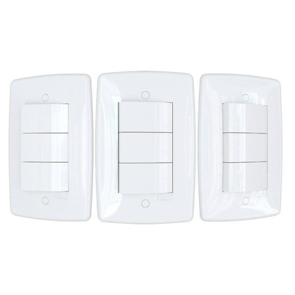 CONJUNTO 3 INTERRUPTOR PARALELO FINESSE BCO B.LUX