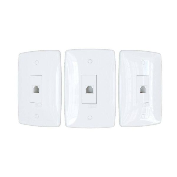 CONJUNTO RJ 11 4 FIOS C/ PLACA FINESSE BCO B.LUX