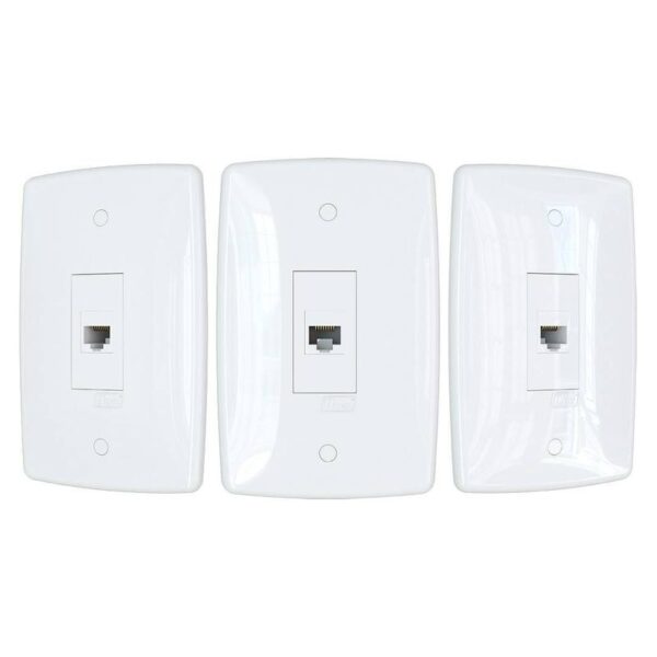 CONJUNTO RJ 45 CAT5E C/ PLACA FINESSE BCO B.LUX