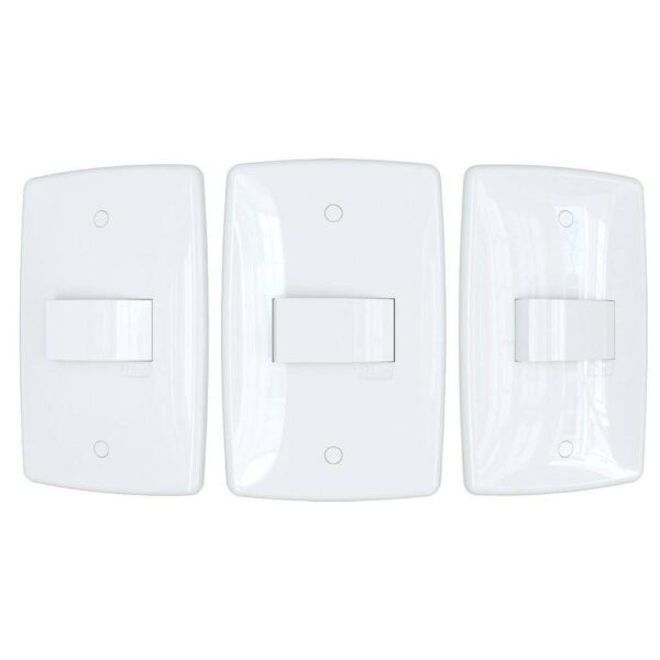 CONJUNTO 1 INTERRUPTOR SIMPLES HORIZONTAL FINESSE BCO B.LUX