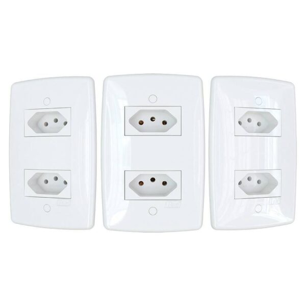 CONJUNTO 2 TOMADA 10A 2P+T 4X2 SEPARADA FINESSE BCO B.LUX