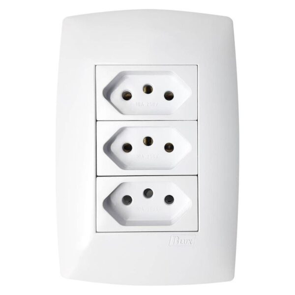 CONJUNTO 3 TOMADA 2P+T 10A HOME BCO B.LUX