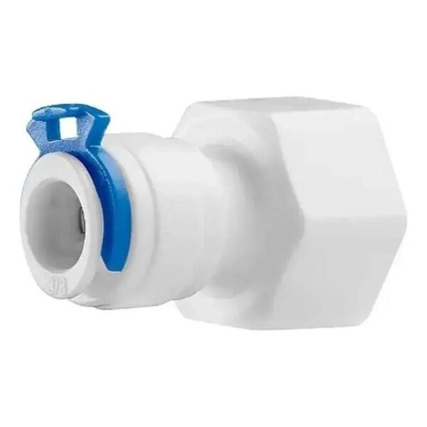 ADAPTADOR RETO ENGATE RAPIDO T3/8 C/ ROSCA FEMEA 1/2 BCO ACQUABIOS