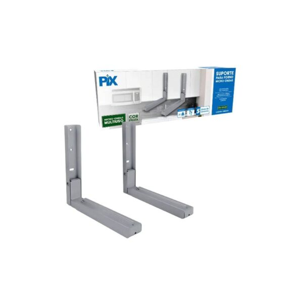 SUPORTE MULTI-USO FORNO MICROONDAS PRATA PIX