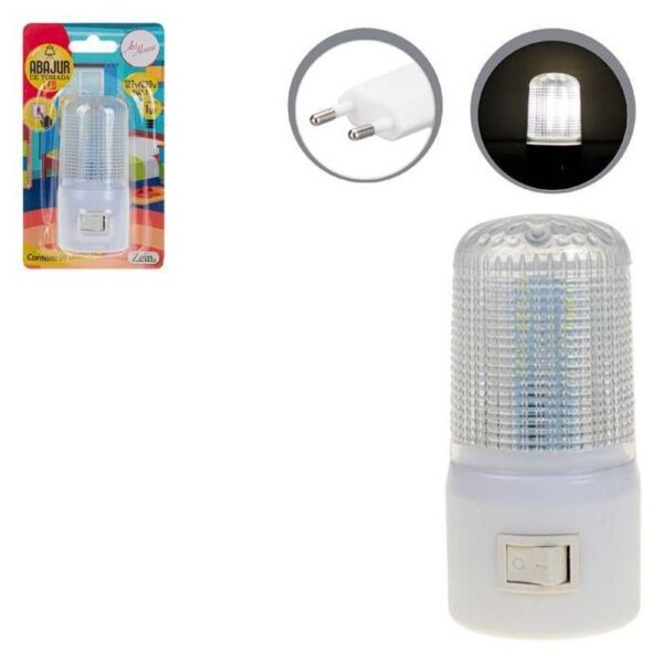 ABAJUR DE TOMADA VERTICAL 7,5CM BIVOLT BRANCO FRIO ZEIN IMPORT