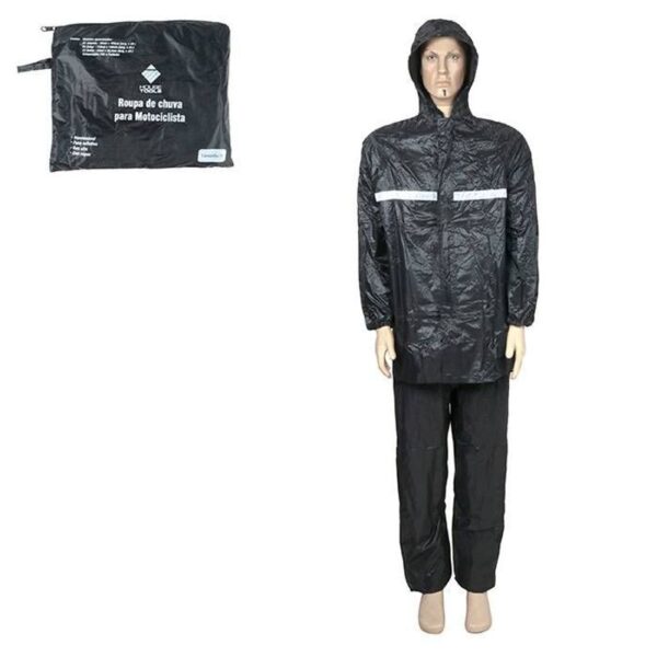 CAPA DE CHUVA P/ MOTOQUEIRO TAM G PRETO ZEIN IMPORT