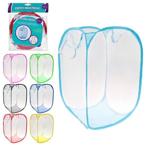 CESTO TELADO MULTIUSO DOBRAVEL 40X70CM CORES SORTIDAS ZEIN IMPORT