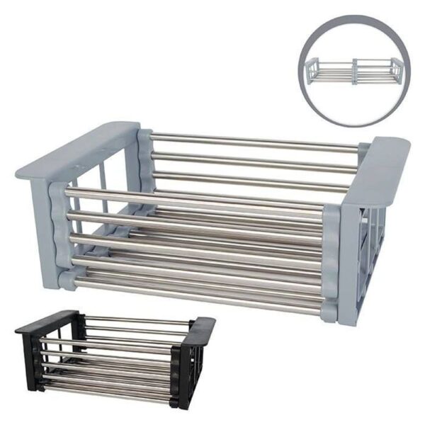 CESTO ORGANIZADOR AJUSTAVEL ALUMINIO 28 A 45X9X22,5CM ZEIN IMPORT