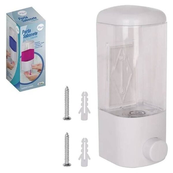DISPENSER SABONETE LIQ P/ PAREDE 500ML TRANSPARENTE ZEIN IMPORT