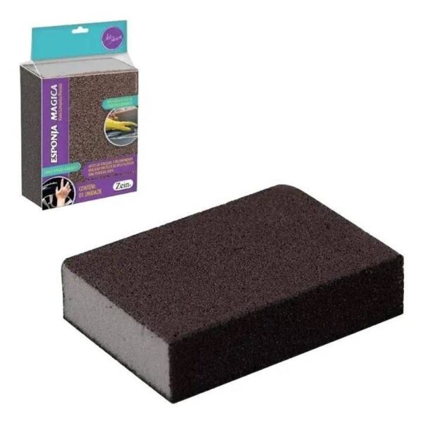 ESPONJA MAGICA LIMPEZA PESADA 10X7CM PRETA ZEIN IMPORT