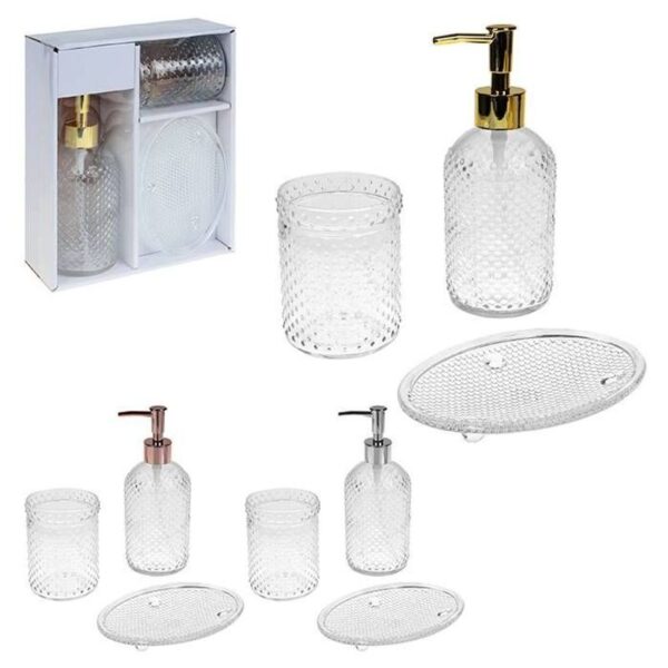 KIT BANHEIRO DE VIDRO C/ 3 PCS ZEIN IMPORT
