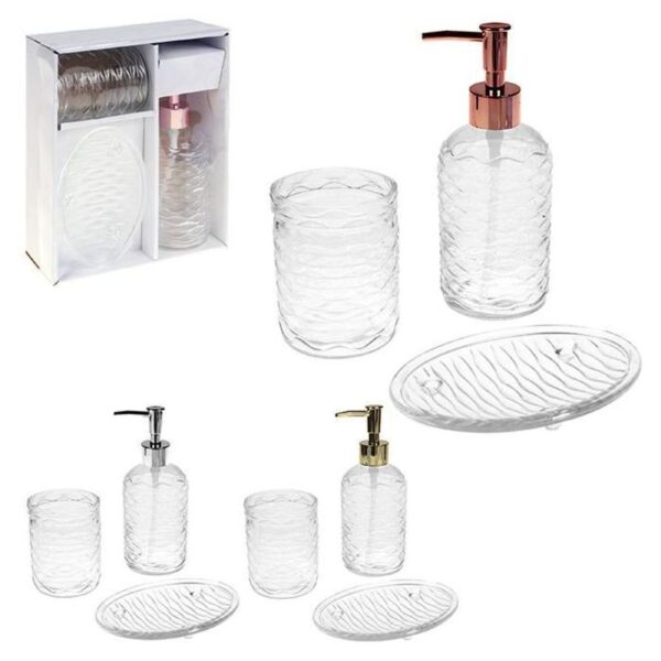 KIT BANHEIRO DE VIDRO C/ 3 PCS ZEIN IMPORT