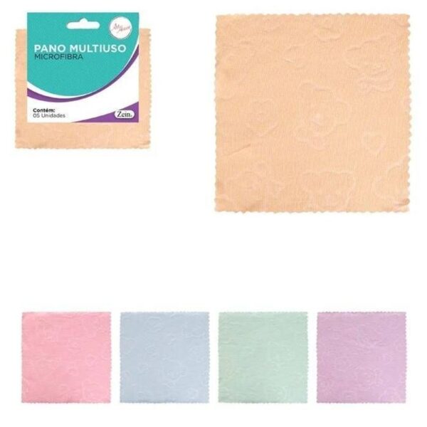 PANO MULTIUSO MICROFIBRA 3PCS 30X30CM CORES SORTIDA ZEIN IMPORT