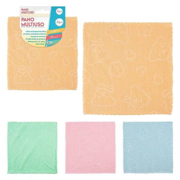 PANO MULTIUSO POLIESTER 3PCS 30X30CM CORES SORTIDAS ZEIN IMPORT