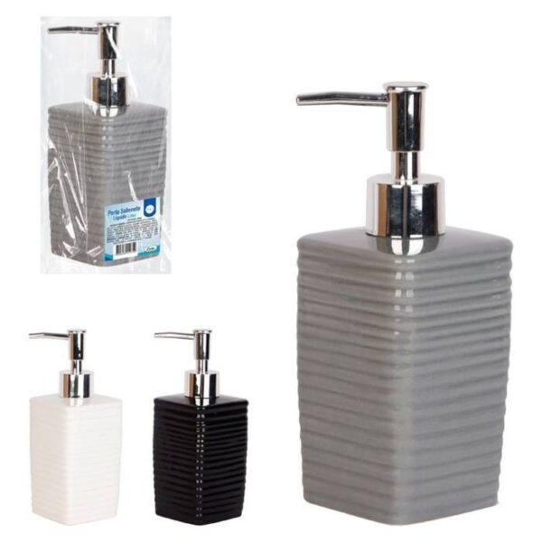 PORTA SABONETE CERAMICA 300ML CORES SORTIDAS LINES ZEIN IMPORT