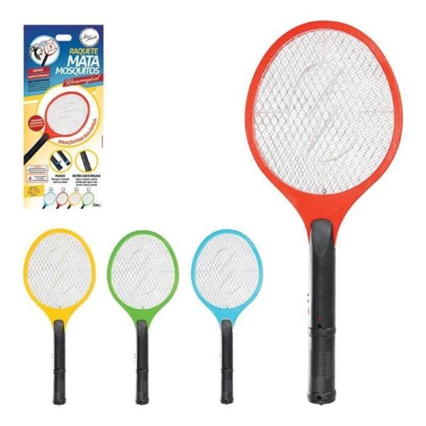 RAQUETE MATA MOSCAS RECARREGAVEL BIVOLT CORES SORTIDAS ZEIN IMPORT