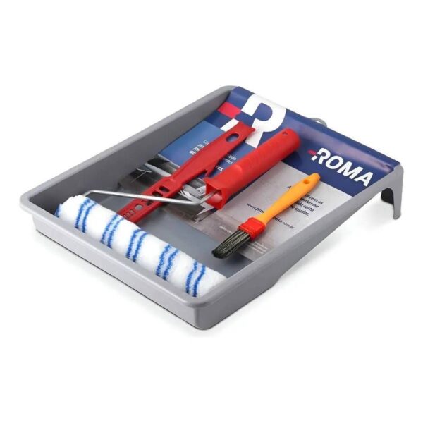KIT DE PINTURA FLEX ROLO DE LA C/ 2 LISTAS 23CM 5PCS VERMELHO/AMARELO ROMA