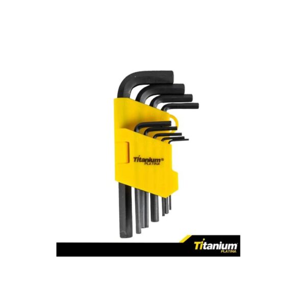 JOGO CHAVE ALLEN 9 PCS CURTO ACO CARBONO TITANIUM