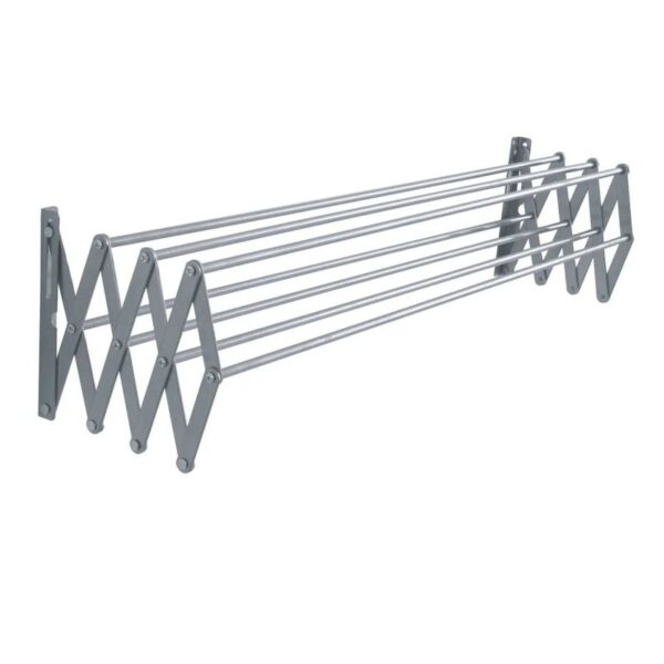 VARAL DE PAREDE SANFONADO 6 VARETAS 60X37X16CM ALUMINIO NAT MAXEB