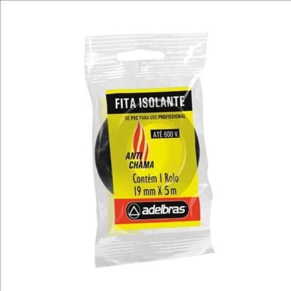 FITA ISOLANTE ANTICHAMA 19MMX5M PRETA ALDEBRAS