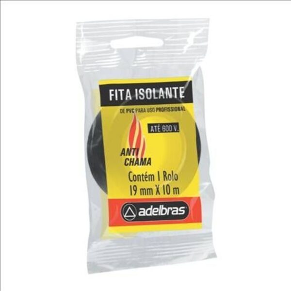 FITA ISOLANTE ANTICHAMA 19MMX10M PRETA ALDEBRAS