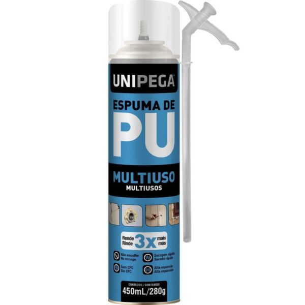 ESPUMA DE PU EXPANSIVA MULTIUSO LATA 450ML/280G UNIPEGA