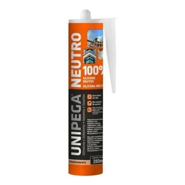 SILICONE NEUTRO 100% INCOLOR CARTUCHO 280ML UNIPEGA
