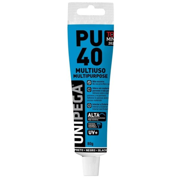 PU40 MULTIUSO PRETO BISNAGA PLASTICA 80G UNIPEGA