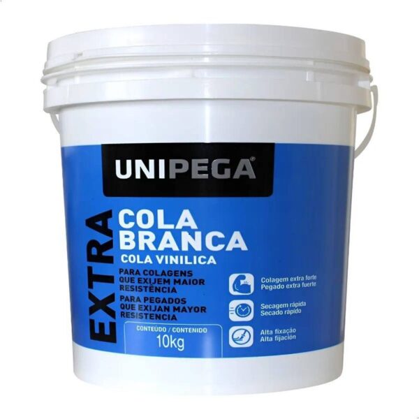 COLA EXTRA BRANCA BALDE 10KG UNIPEGA
