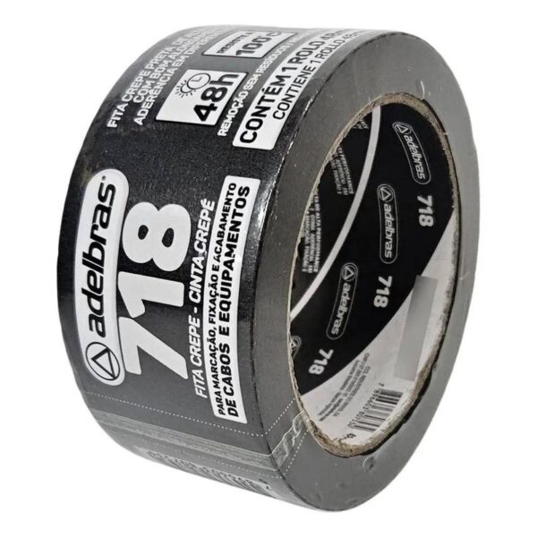 FITA CREPE PRETA 48MMX40M SLEEVE ADELBRAS