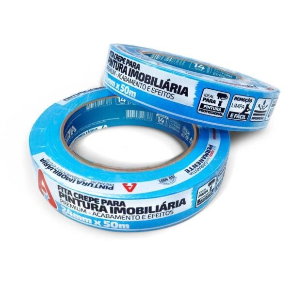 FITA CREPE P/ PINTURA IMOBILIARIA AZUL NEON 24MMX50M ADERE