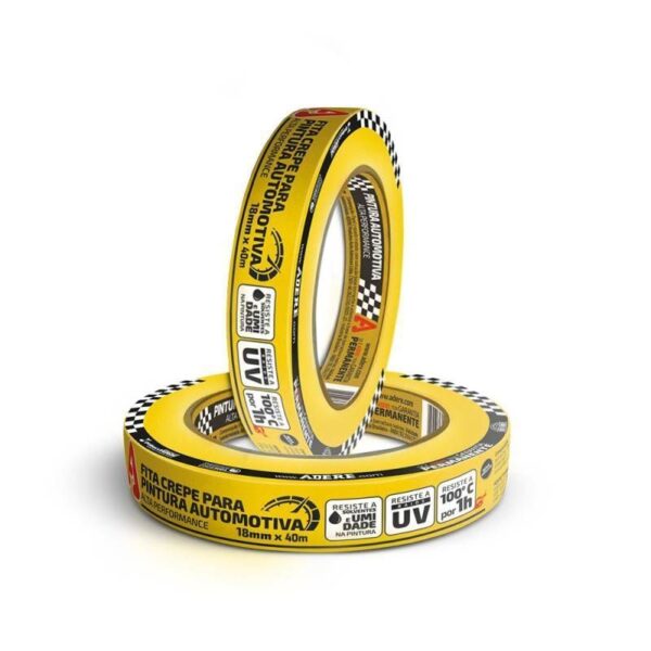 FITA CREPE AUTOMOTIVA AMARELA 18MMX40M ADERE